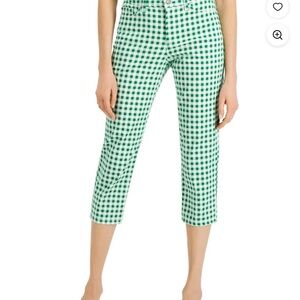 Charter Club Green and White Gingham Bristol capri pants